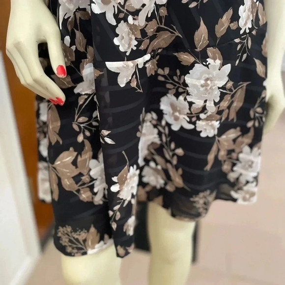 LUCKY BRAND ONE SHOULDER FLORAL MINI DRESS SIZE M BLACK/MULTI - Picture 5 of 15